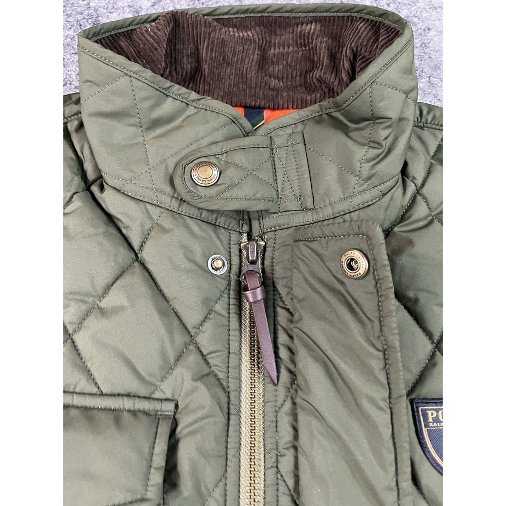 Polo Ralph Lauren Beaton Quilted Utility Vest Green Orange Brown Corduroy Mens M View 6